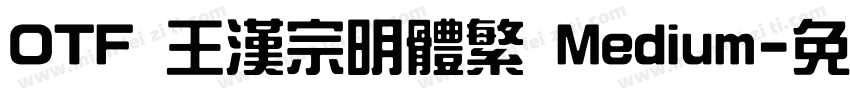 OTF 王漢宗明體繁 Medium字体转换